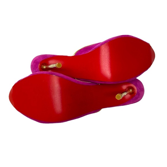 Christian Louboutin Elisabeth Suede Fuchsia - 39 Size 8.5 | 5.5” Heels New - Picture 4 of 6
